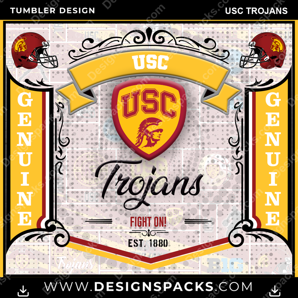 College Sport Bud USC Trojans Tumbler Digital Wrap Design