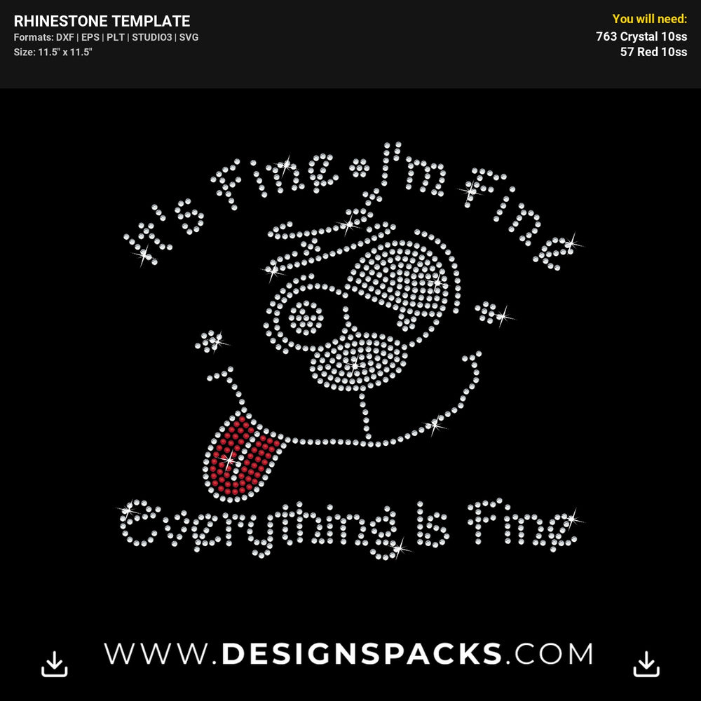 Everything Fine Rhinestone Digital Template