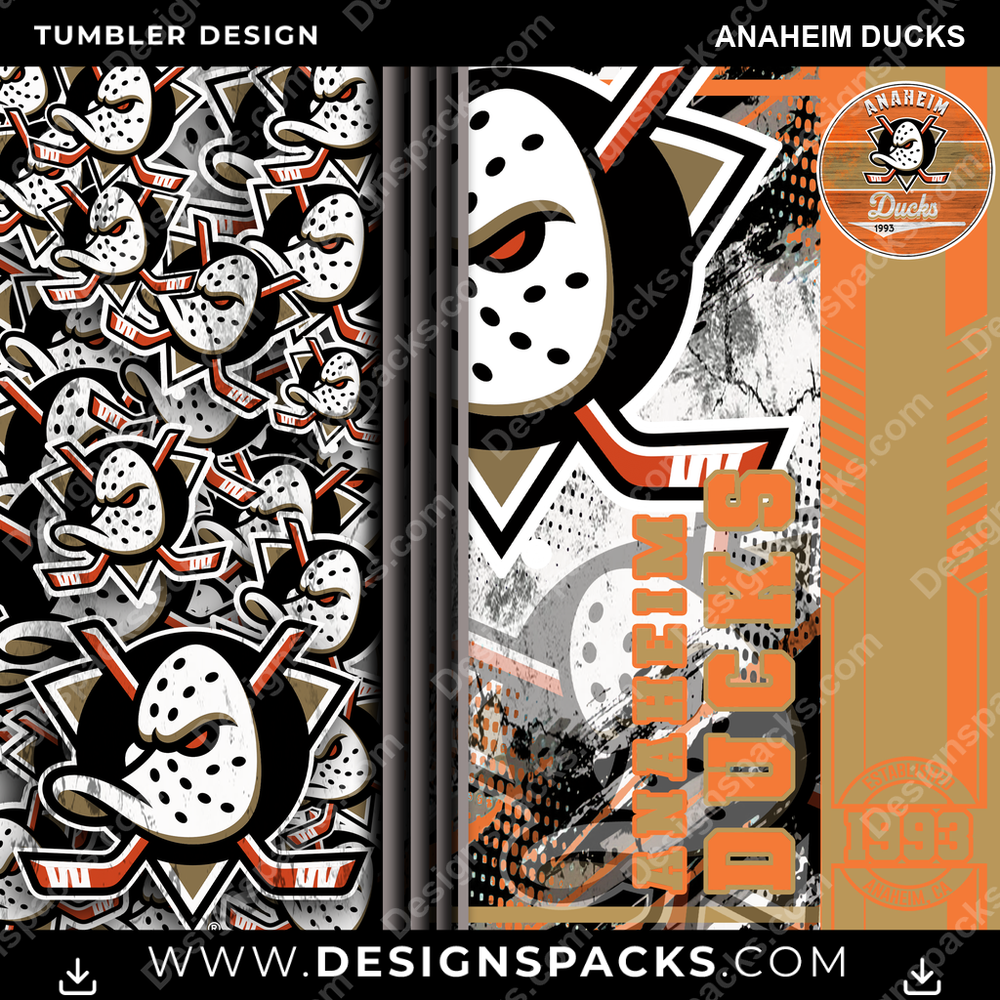 Hockey Sports Anaheim Ducks NHL Hockey Tumbler Digital Wrap Design Download