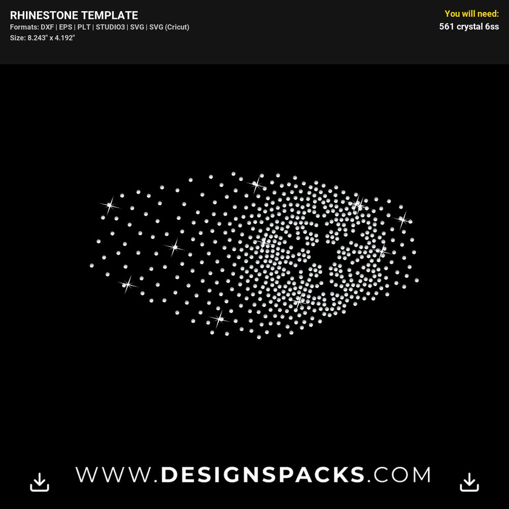Snowflake Winter Face Mask Rhinestone Digital Template