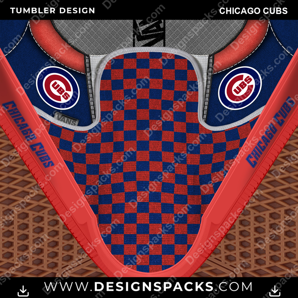 Baseball Vans Classic Chicago Cubs Tumbler Digital Wrap Design