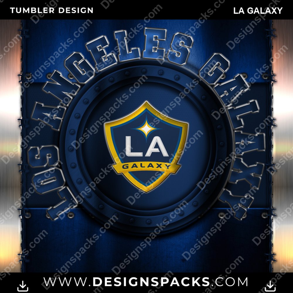 US Soccer Metal LA Galaxy Tumbler Digital Wrap Design