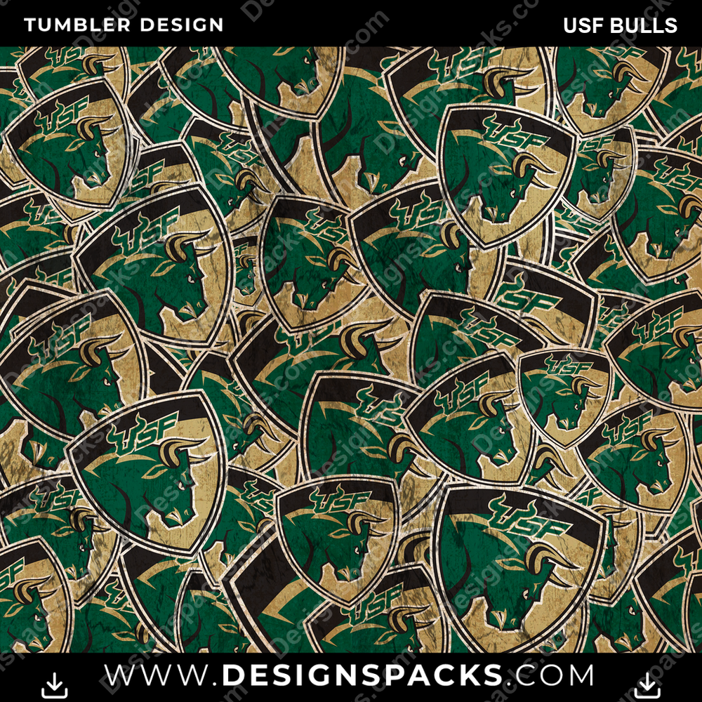 College Sport Logo BG USF Bulls NCAA College Sport Tumbler Digital Wrap Design Download