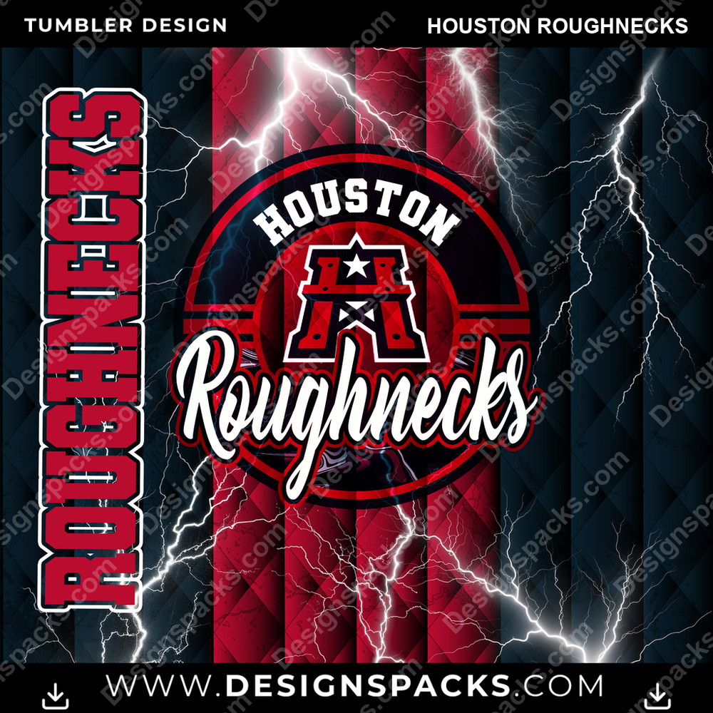 Canada Football Diamond Houston Roughnecks Tumbler Digital Wrap Design