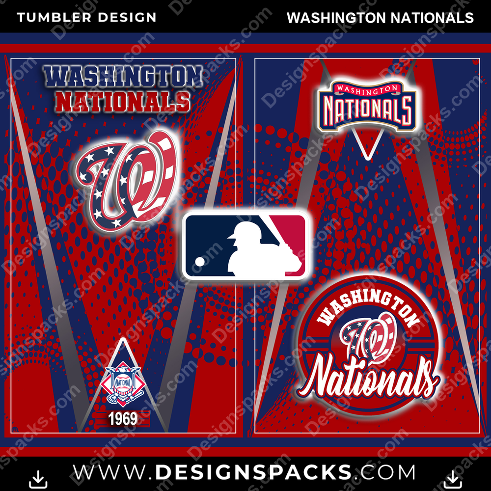 Baseball Team Logo Washington Nationals Tumbler Digital Wrap Design