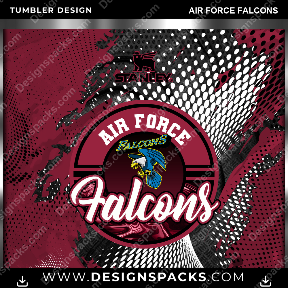 College Sport Stanley Air Force Falcons Tumbler Digital Wrap Design