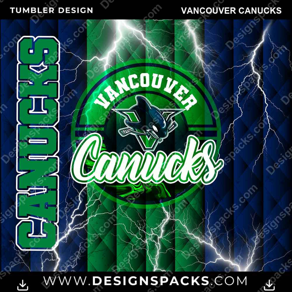 Hockey Diamond Vancouver Canucks Tumbler Digital Wrap Design