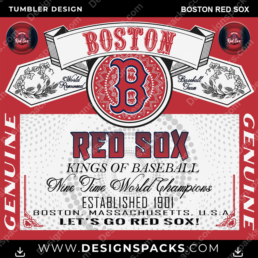 Baseball Budweiser Boston Red Sox Tumbler Digital-Wrap-Design