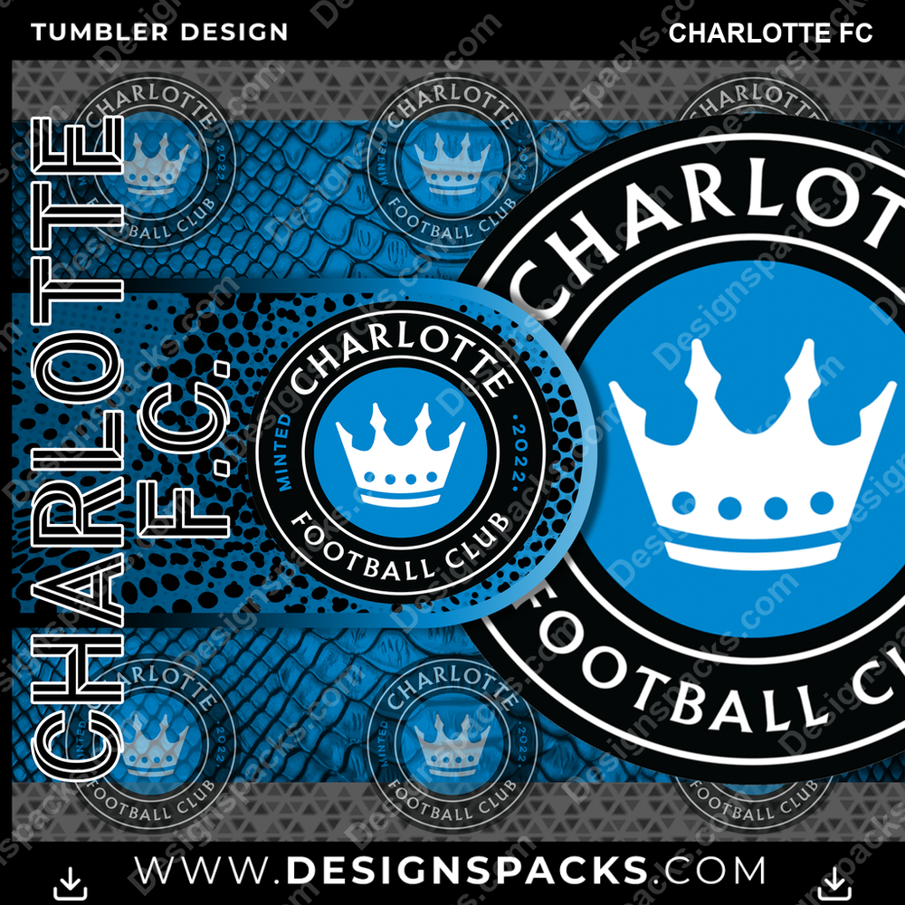 Soccer Hyper Charlotte FC Tumbler Digital Wrap Design