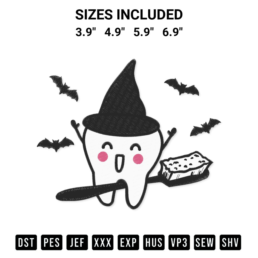 Stitch like a pro with the Halloween Brush Your Teeth Funny Embroidery Design embroidery pattern from Designspacks.com. High-quality digital machine embroidery file. Available sizes: 3.9", 4.9", 5.9", 6.9".