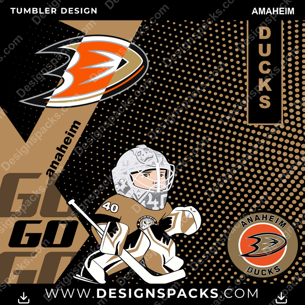 Ice Hockey GO Amaheim Tumbler Digital Wrap Design