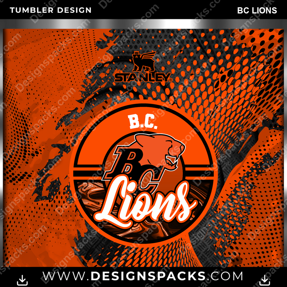 Canada Football Stanley BC Lions CFL Canada Tumbler Digital Wrap Design Download