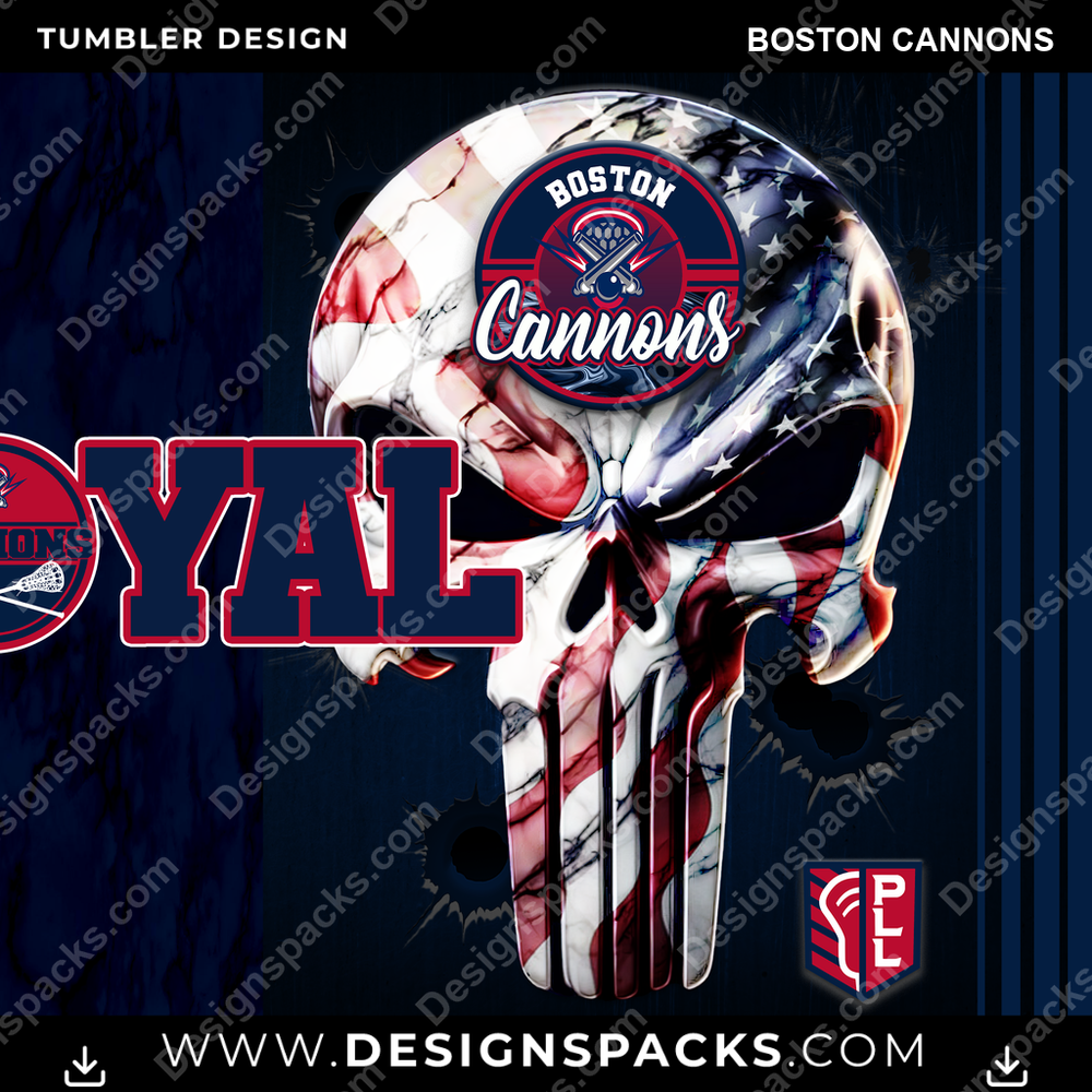 Lacrosse Loyal Boston Cannons Tumbler Digital Wrap Design