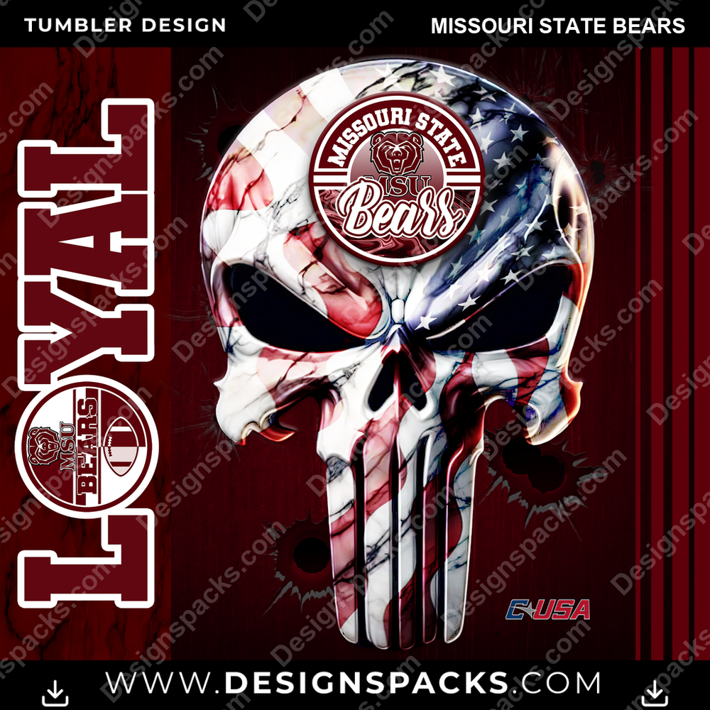 College Sport Loyal Missouri State Bears NCAA College Sport Tumbler Digital Wrap Design Download
