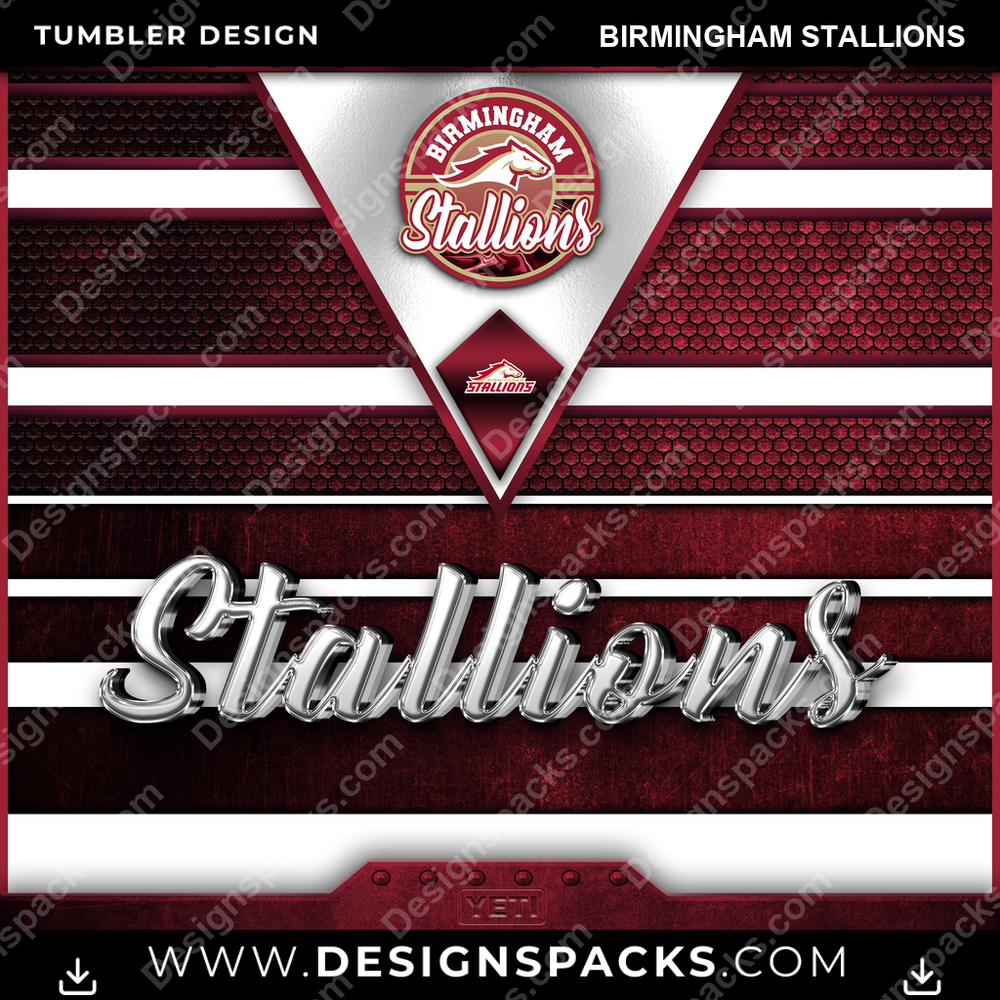 Canada Football YETI Birmingham Stallions CFL Canada Tumbler Digital Wrap Design Download