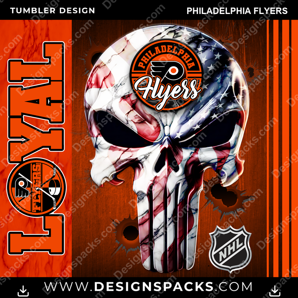 Hockey Loyal Philadelphia Flyers NHL Hockey Tumbler Digital Wrap Design Download