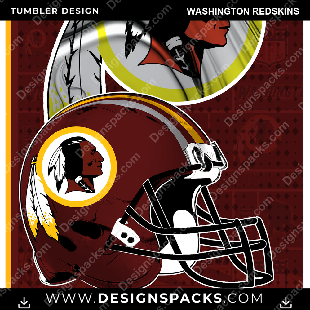 Football Posters Washington Redskins Tumbler Digital Wrap Design