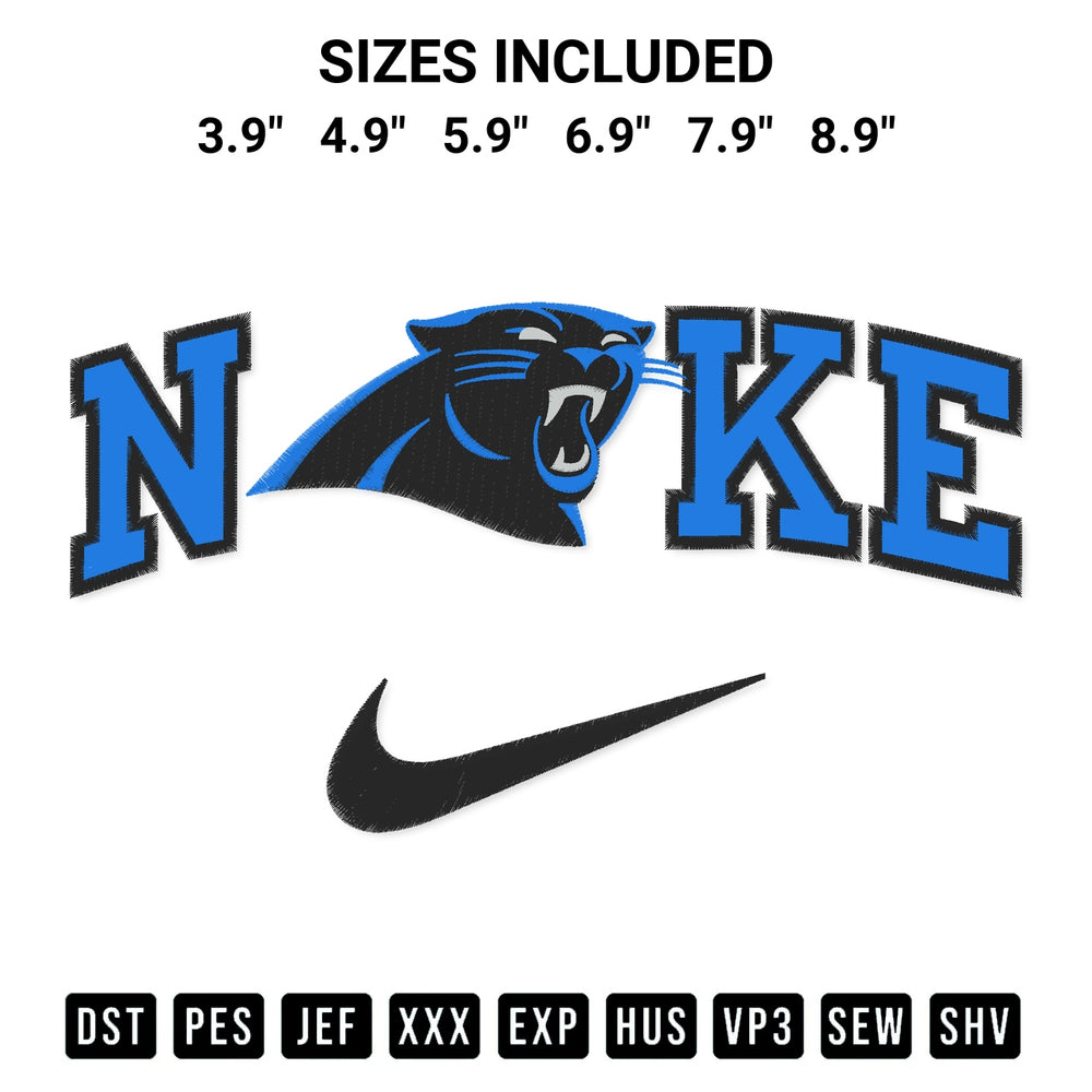 Looking for the perfect pattern? Download the Carolina Panthers X Nike Embroidery Design embroidery design today at Designspacks.com. Crisp, clean stitching guaranteed. Available sizes: 3.9", 4.9", 5.9", 6.9", 7.9", 8.9".