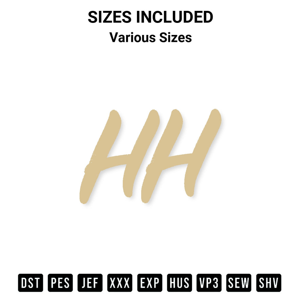 Elevate your next project with our Hh Embroidery Design embroidery file. Shop high-quality digital patterns instantly at Designspacks.com. Available sizes: Various Sizes.