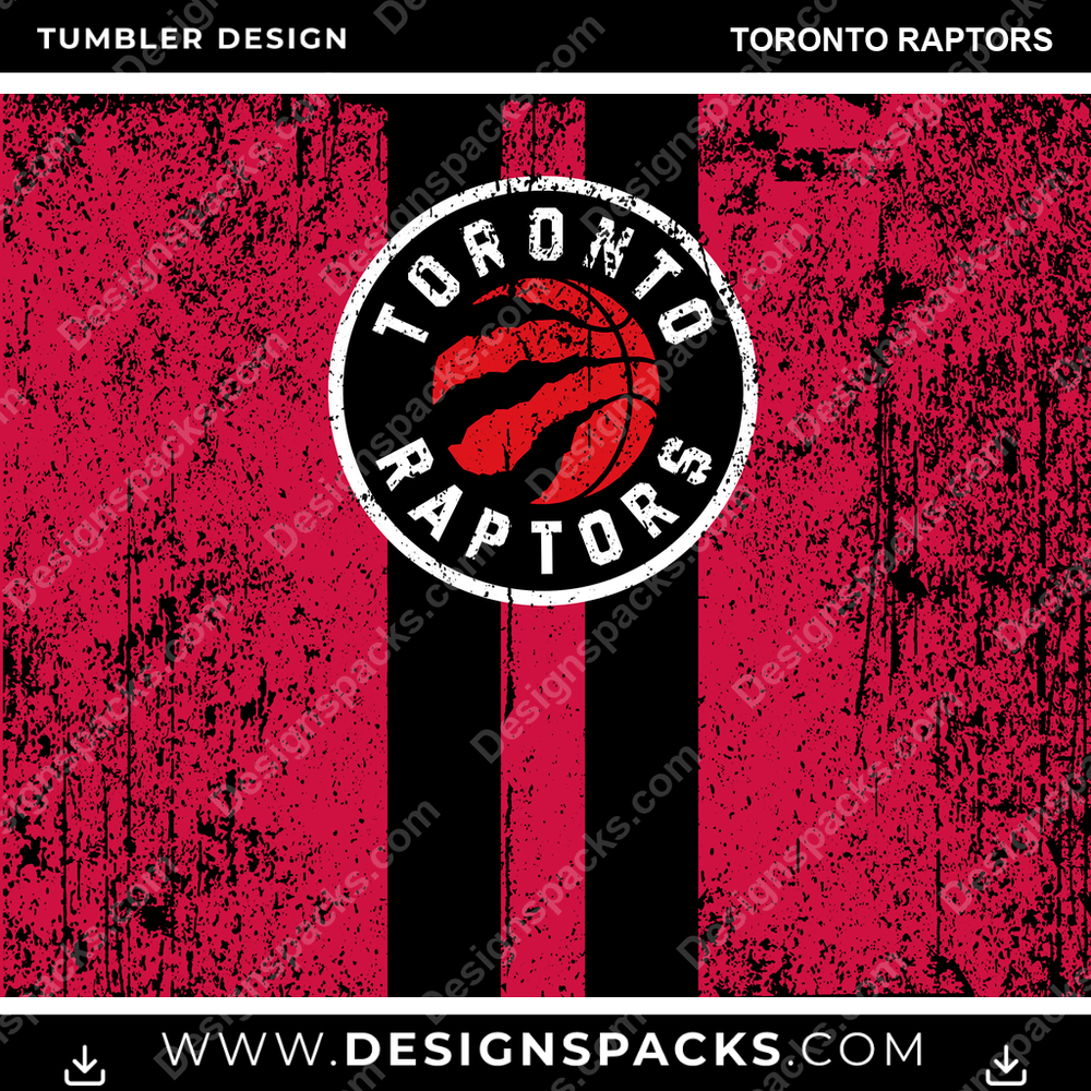 Basketball Grunge Style Toronto Raptors NBA Basketball Tumbler Digital Wrap Design Download