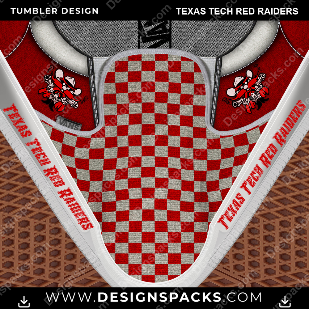 College Sport Vans Classic Texas Tech Red Raiders Tumbler Digital Wrap Design