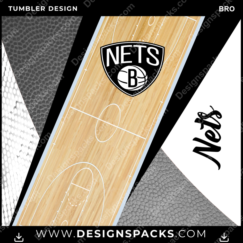 Basketball Court BRO Tumbler Digital Wrap Design