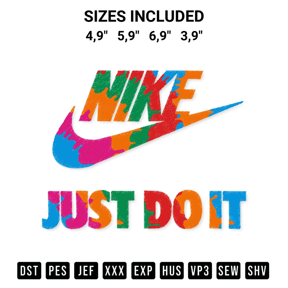 Stitch like a pro with the Nike Just Do It Logo Embroidery Design embroidery pattern from Designspacks.com. High-quality digital machine embroidery file. Available sizes: 4,9", 5,9", 6,9", 3,9".
