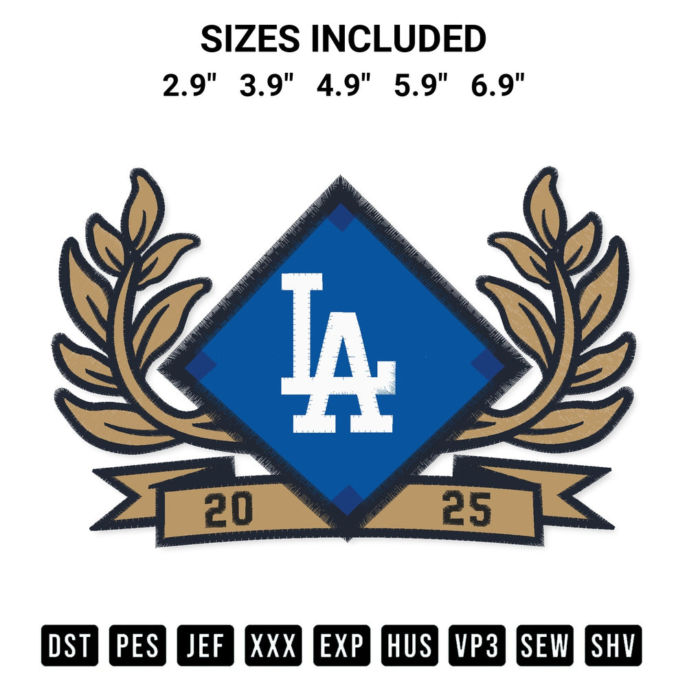 Get the Los Angeles Dodgers Nlcs 2025 Embroidery Design embroidery design for your custom crafts! Premium digitized files available for instant download at Designspacks.com. Available sizes: 2.9", 3.9", 4.9", 5.9", 6.9".