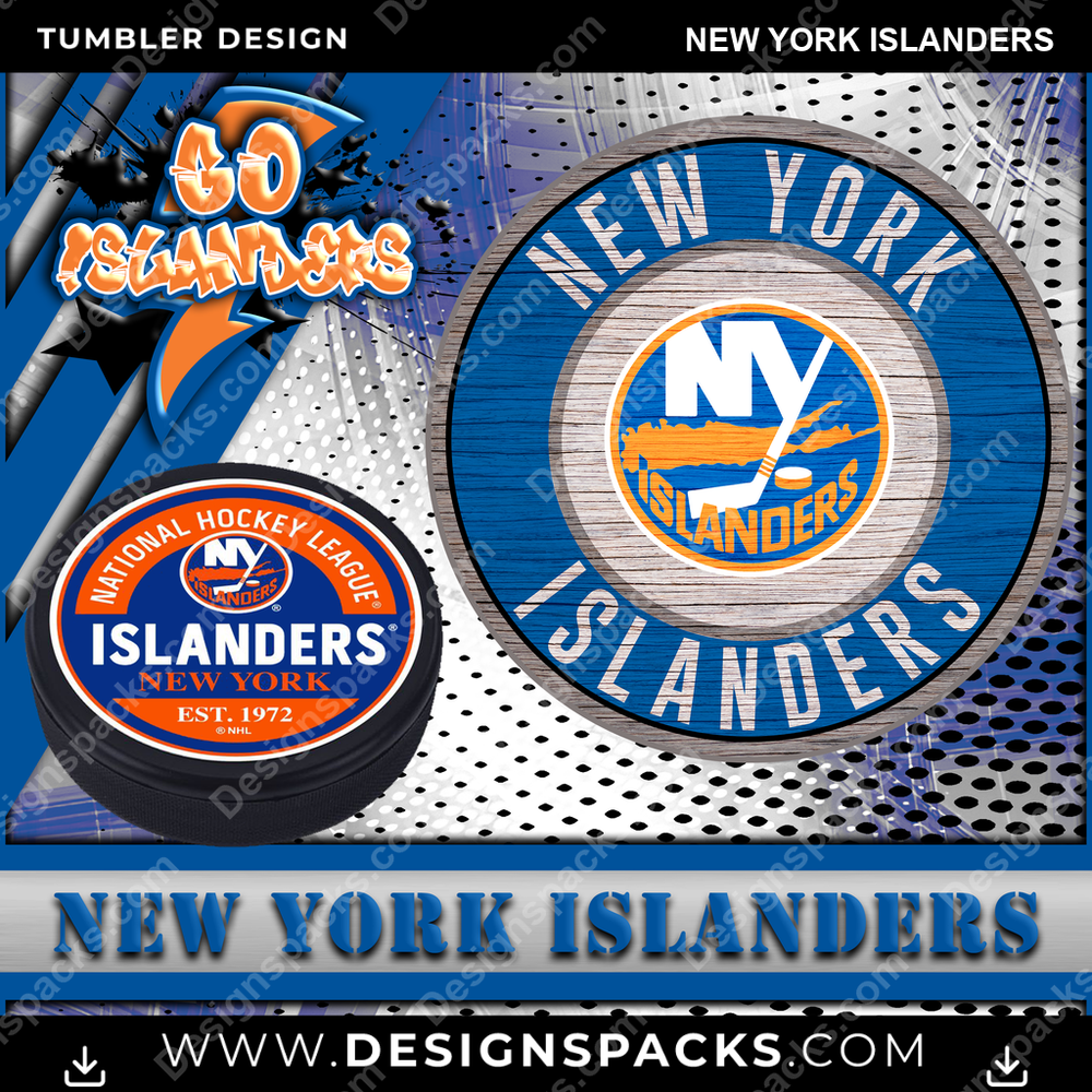 Hockey Go Team New York Islanders Tumbler Digital Wrap Design