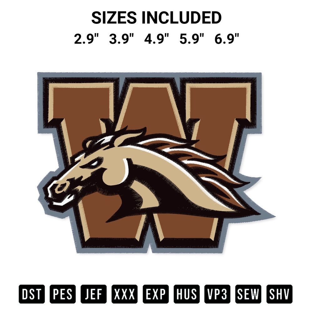 Stitch like a pro with the Western Michigan Broncos Sport Logo Embroidery Design embroidery pattern from Designspacks.com. High-quality digital machine embroidery file. Available sizes: 2.9", 3.9", 4.9", 5.9", 6.9".