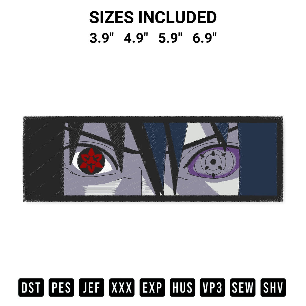Looking for the perfect pattern? Download the Sasuke Eyes Embroidery Design embroidery design today at Designspacks.com. Crisp, clean stitching guaranteed. Available sizes: 3.9", 4.9", 5.9", 6.9".