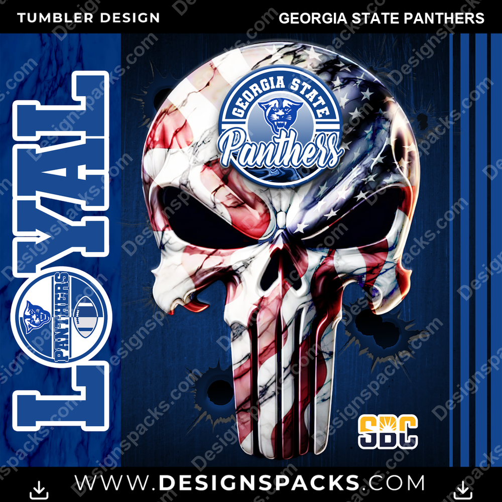 College Sport Loyal Georgia State Panthers Tumbler Digital Wrap Design