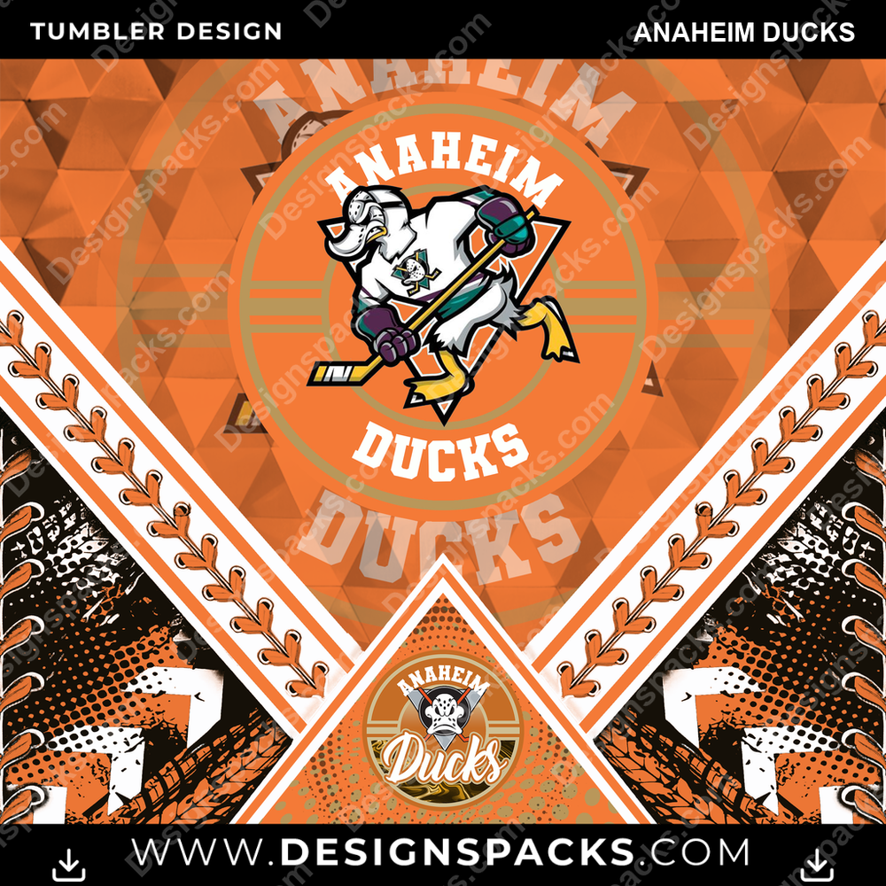 Hockey Diamond Anaheim Ducks Tumbler Digital Wrap Design