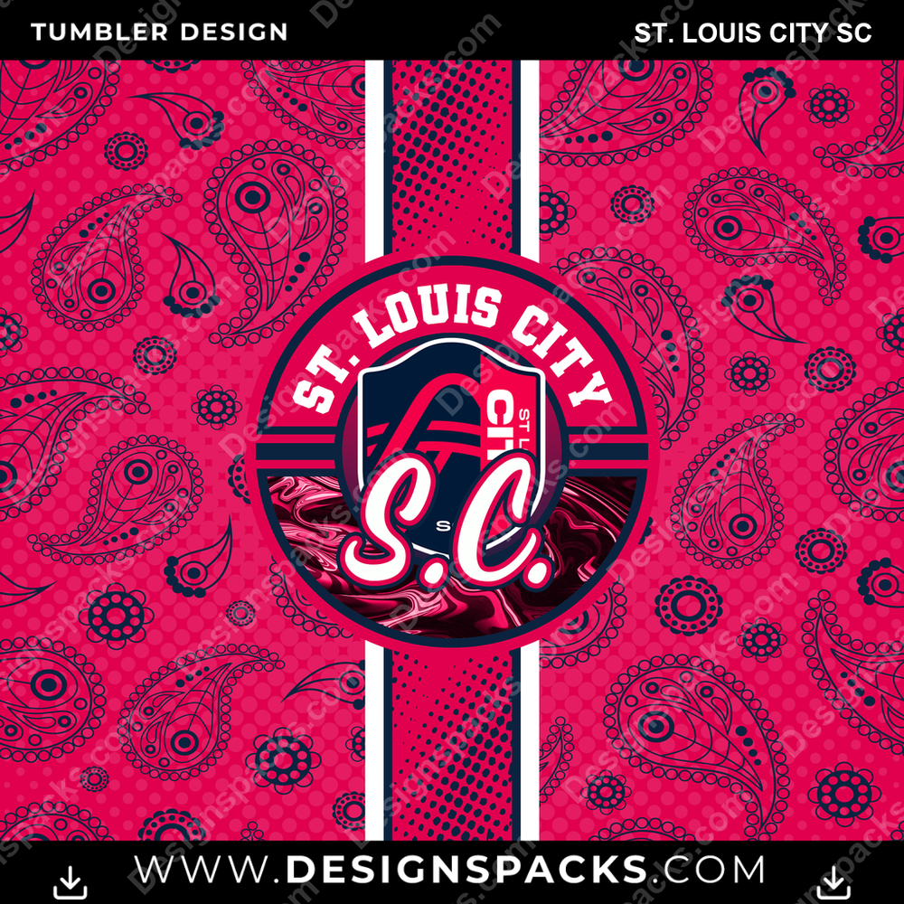 Soccer Handkerchief St. Louis City SC MLS Soccer Tumbler Digital Wrap Design Download