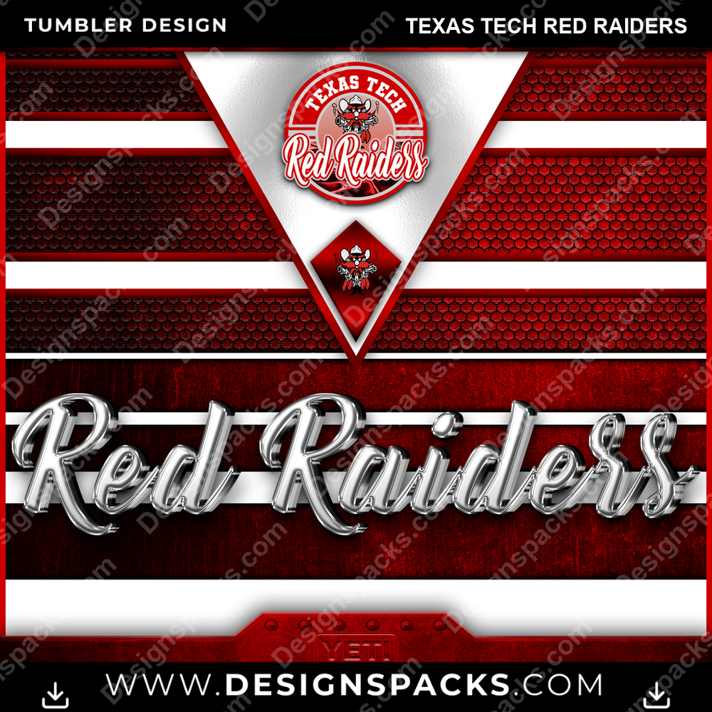 College Sport YETI Texas Tech Red Raiders Tumbler Digital Wrap Design