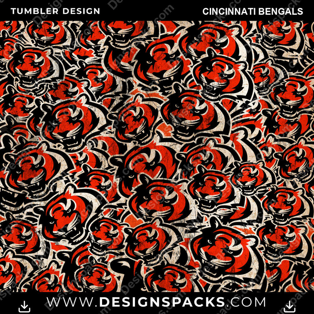 Football Logo BG Cincinnati Bengals Tumbler Digital Wrap Design