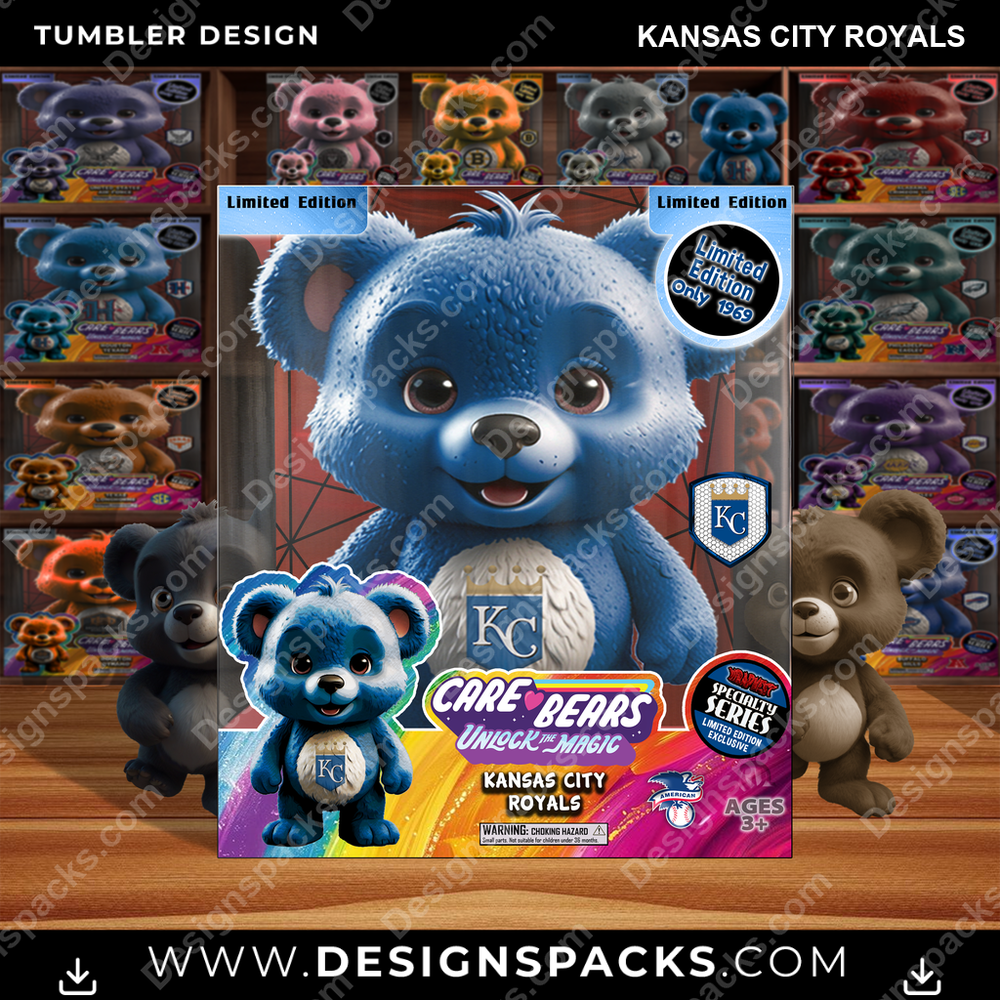 Baseball Care Bear Box Kansas City Royals Tumbler Digital Wrap Design