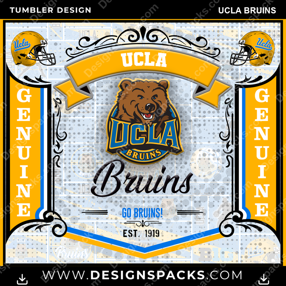 College Sport Bud UCLA Bruins Tumbler Digital Wrap Design