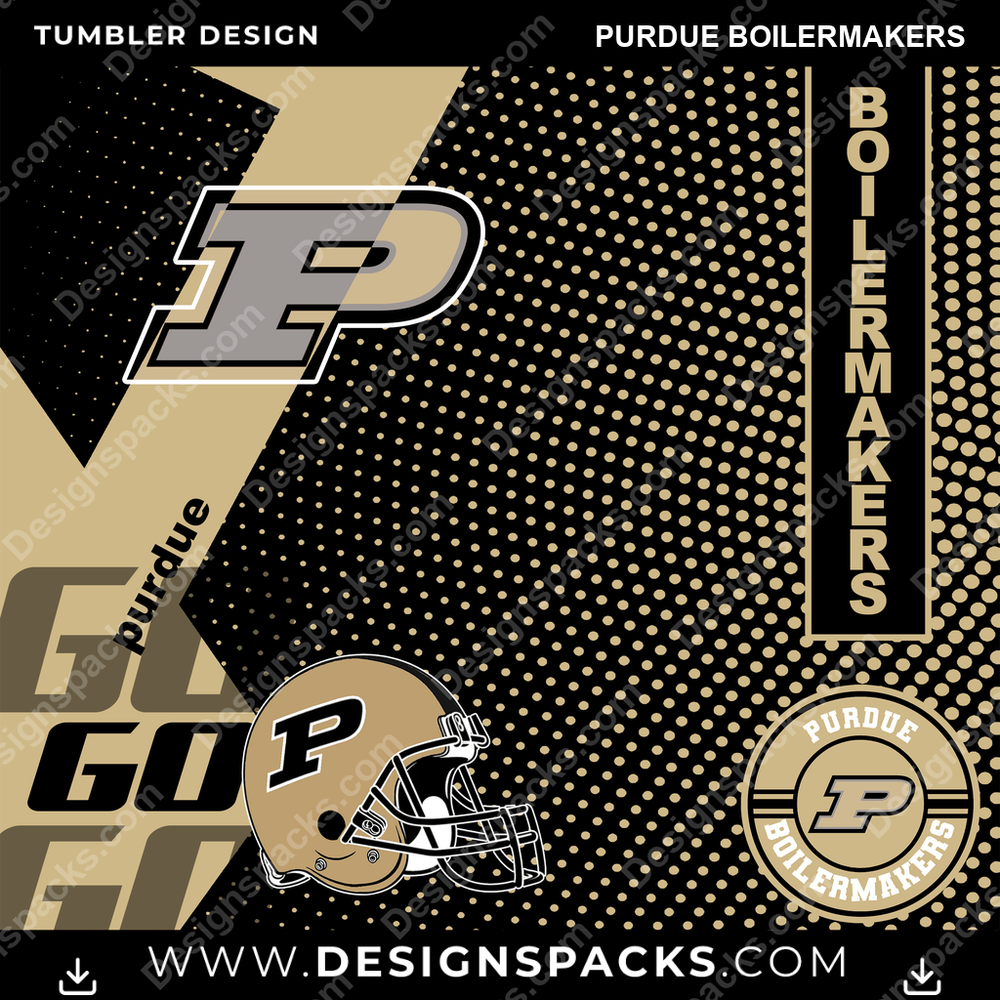 College Sport GO Purdue Boilermakers Tumbler Digital Wrap Design