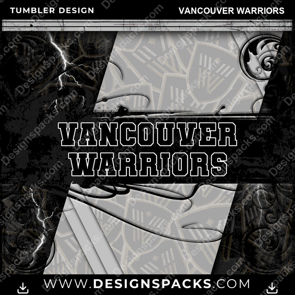 Lacrosse Elegant Vancouver Warriors Tumbler Digital Wrap Design