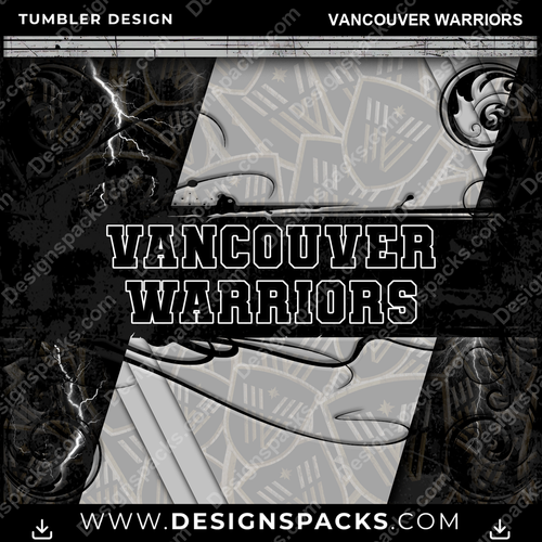 Lacrosse Elegant Vancouver Warriors Tumbler Digital Wrap Design