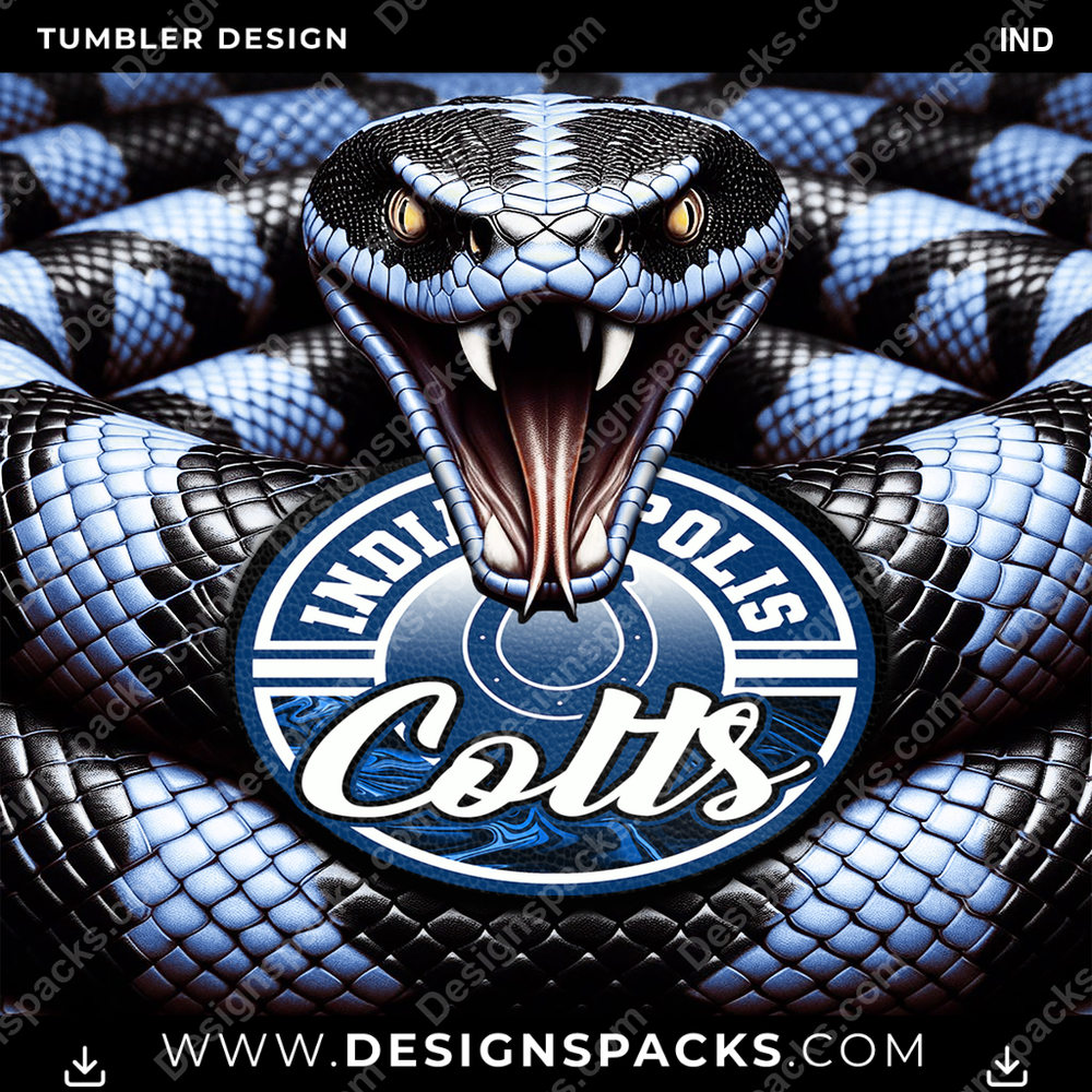 Football Rattle Snake IND Tumbler Digital Wrap Design