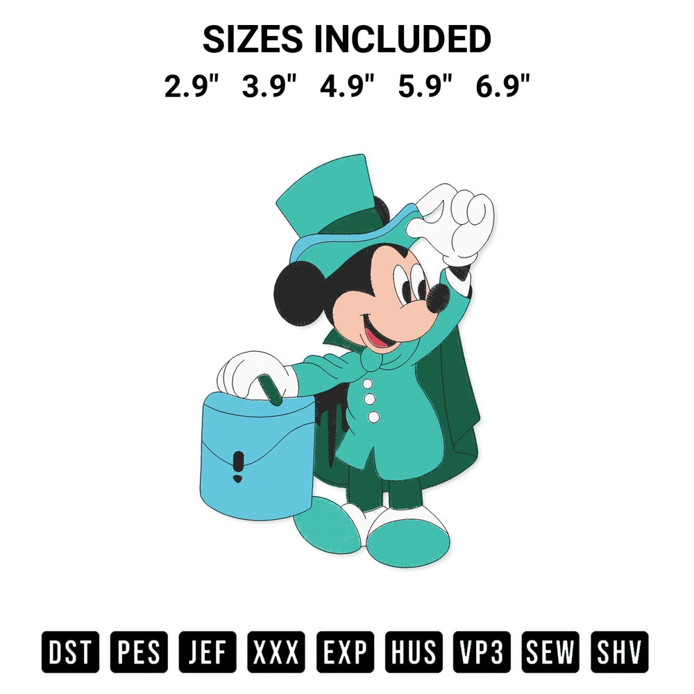 Add a unique touch to your apparel with the Haunted Mansion Mickey Mouse Embroidery Design embroidery file. Premium instant download available now on Designspacks.com. Available sizes: 2.9", 3.9", 4.9", 5.9", 6.9".