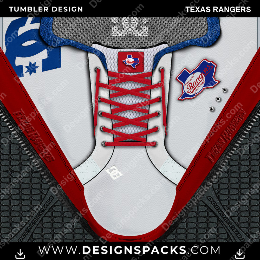 Baseball DC Sneaker Texas Rangers Tumbler Digital Wrap Design