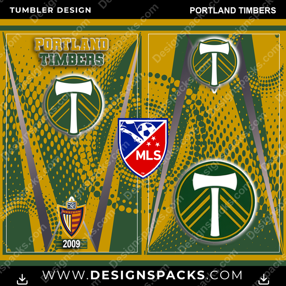 US Soccer Team Logo Portland Timbers Tumbler Digital Wrap Design Download