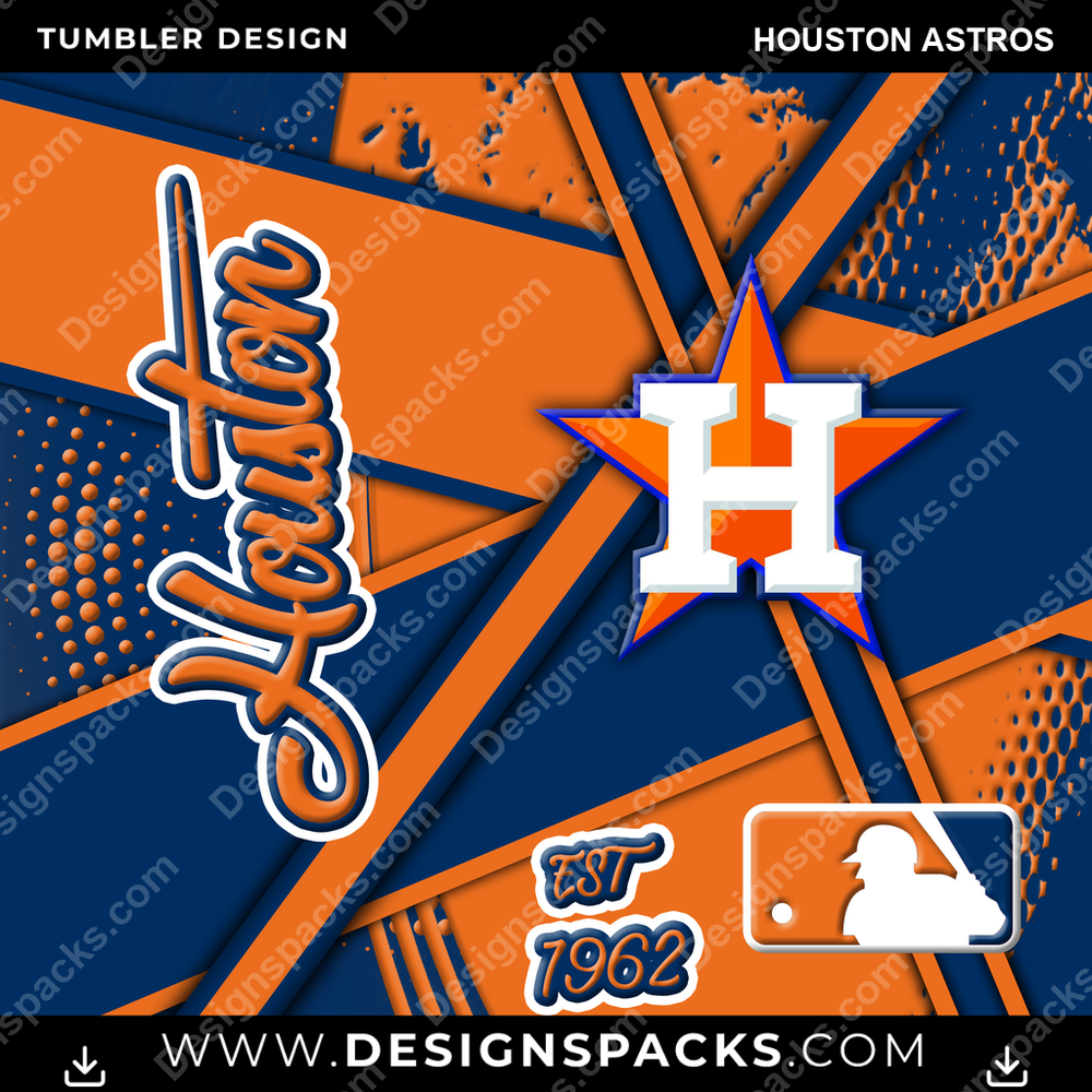 Baseball Team Sport Houston Astros Tumbler Digital Wrap Design