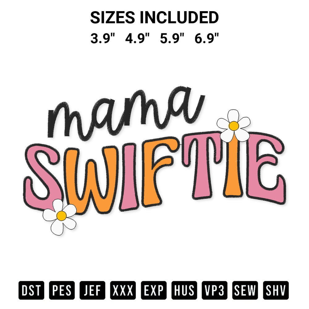 Elevate your next project with our Mama Swiftie Embroidery Design embroidery file. Shop high-quality digital patterns instantly at Designspacks.com. Available sizes: 3.9", 4.9", 5.9", 6.9".