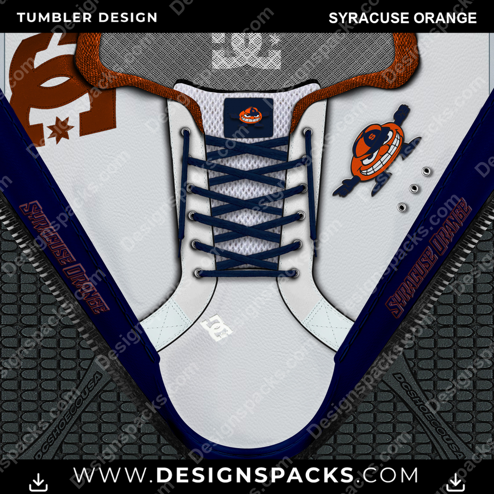 College Sport DC Sneaker Syracuse Orange Tumbler Digital Wrap Design