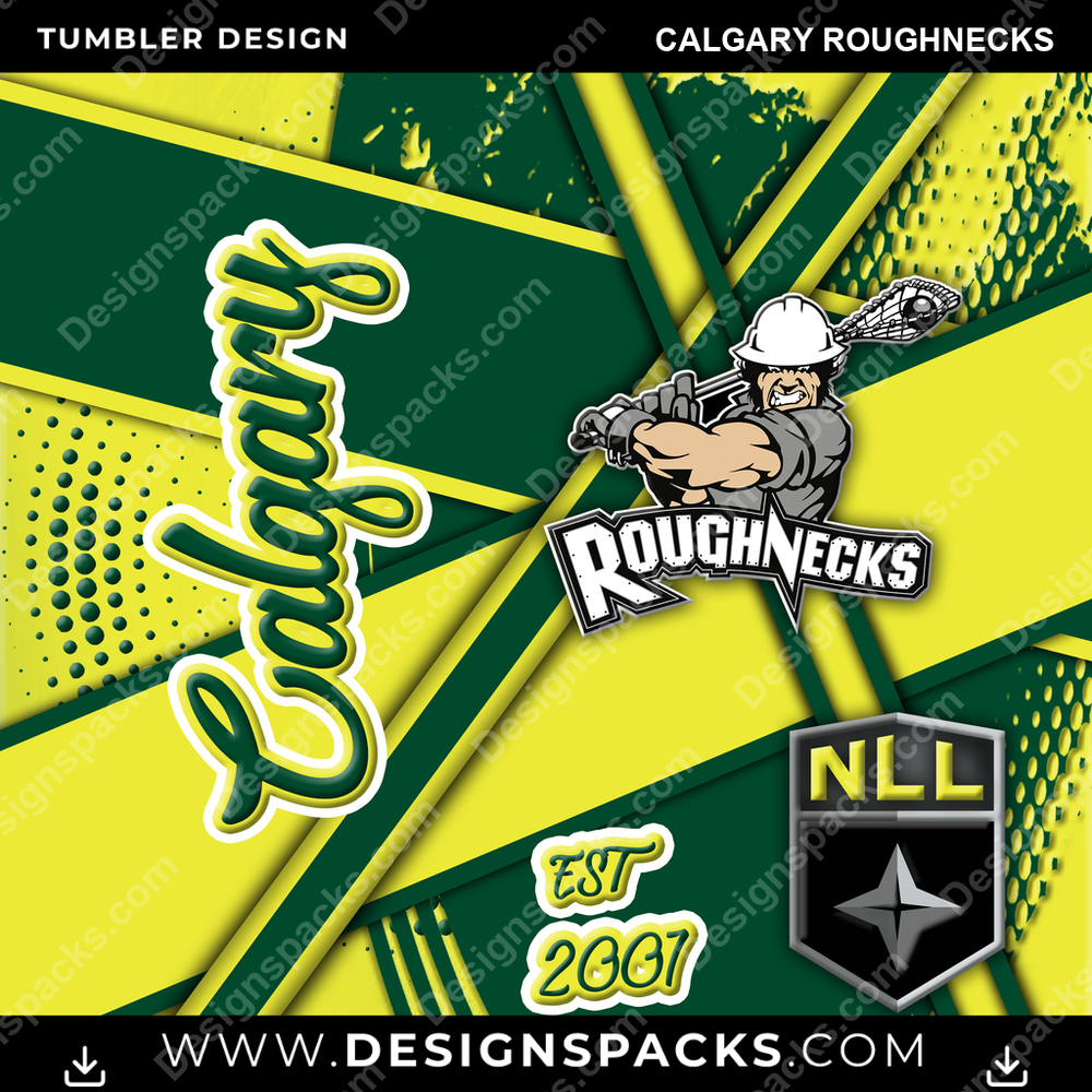 Lacrosse Team Sport Calgary Roughnecks Tumbler Digital Wrap Design