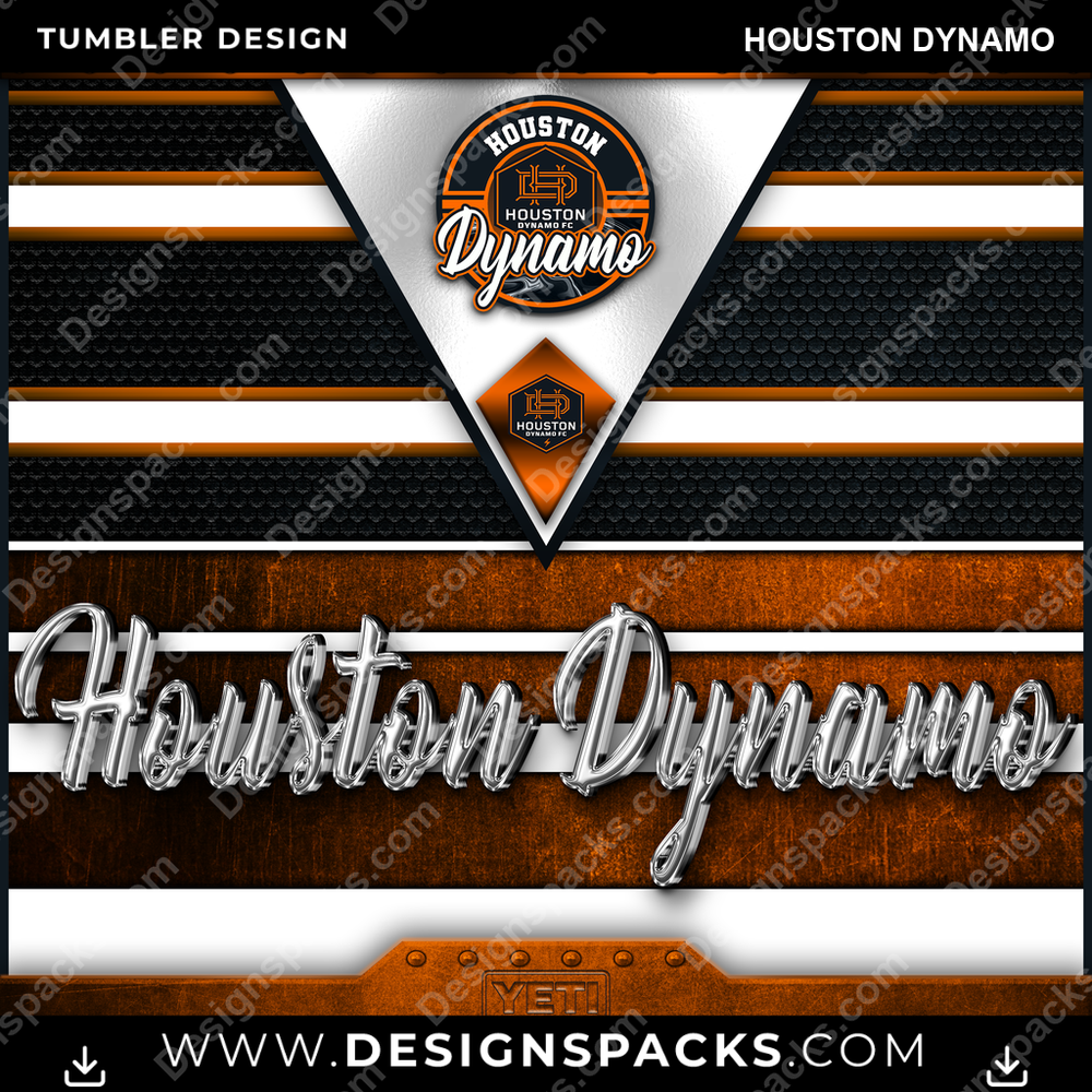 US Soccer YETI Houston Dynamo Tumbler Digital Wrap Design